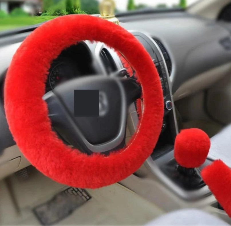 Winter Plush Wool Steering Wheel Cover