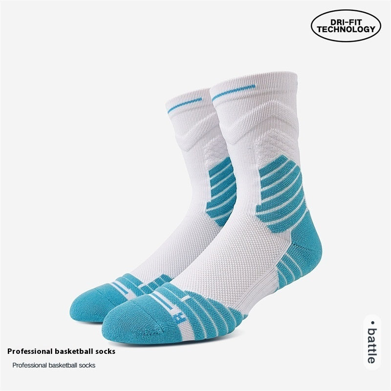 Bullfight Basketball Knee-high White Athletic Socks