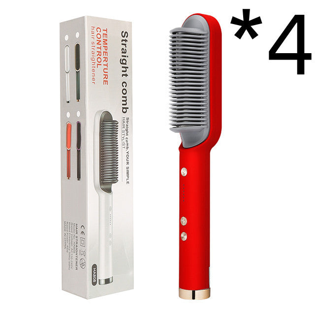 2 In 1 Hair Straightener Hot Comb Curling Brush
