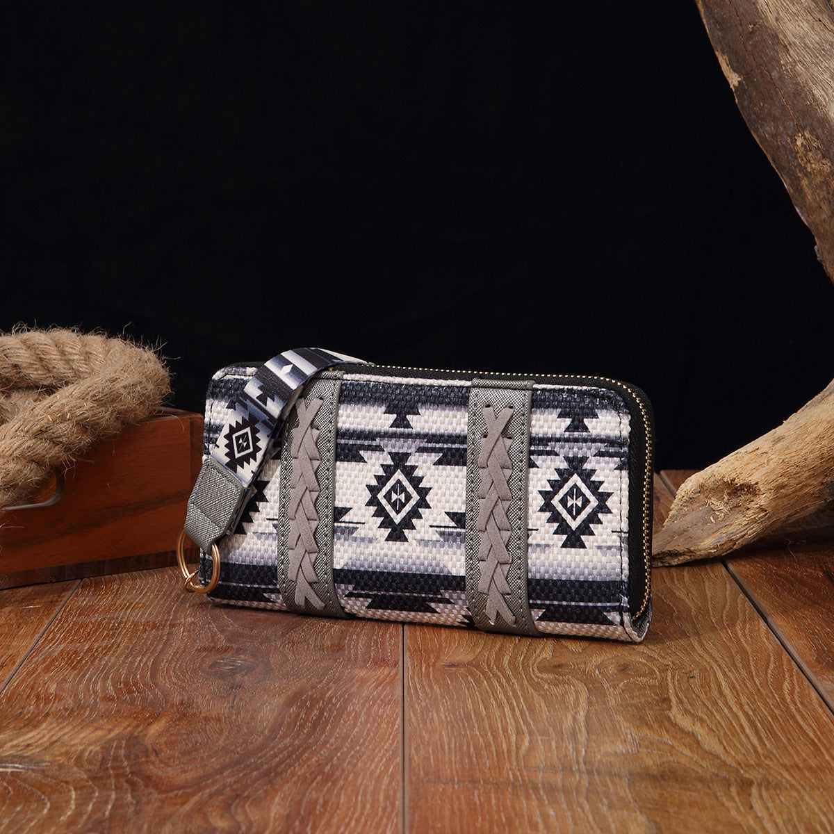 Bohemian Hand-carry Wallet Vintage Print