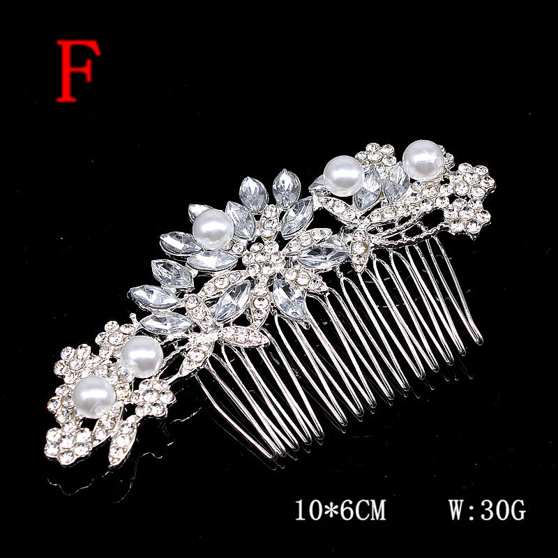Vintage Pearl Rhinestone Crown Headband for Women - Alloy Hair Accessory Available in 7 Colors
