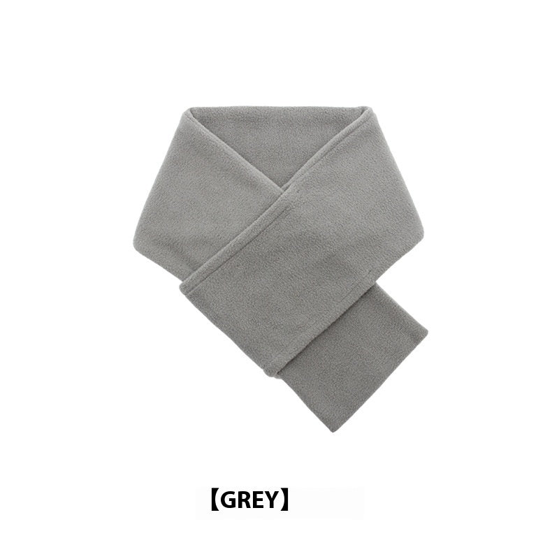 Men's Autumn Winter Solid Color Polar Fleece Scarf