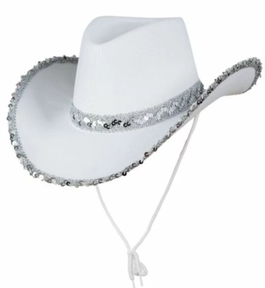 Amazon White Silver Edge West Cowboy Hat
