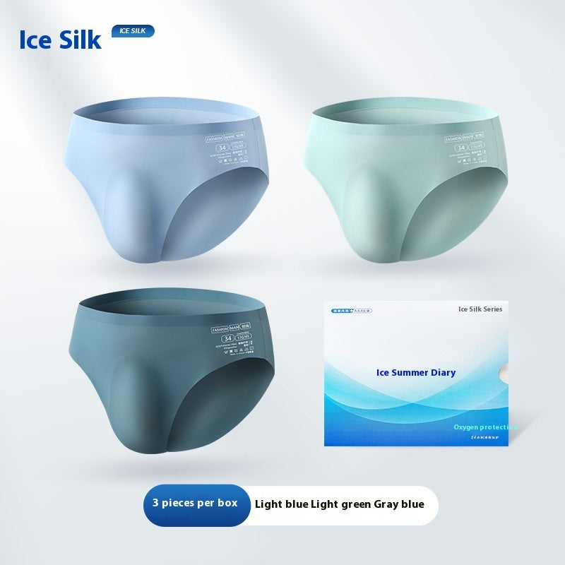 Ice Silk Men's Summer Seamless Briefs