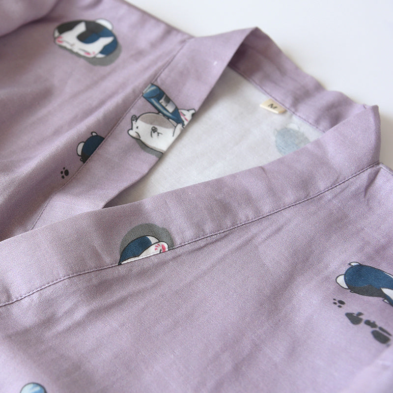 Couples Loose Cotton Thin Homewear Set