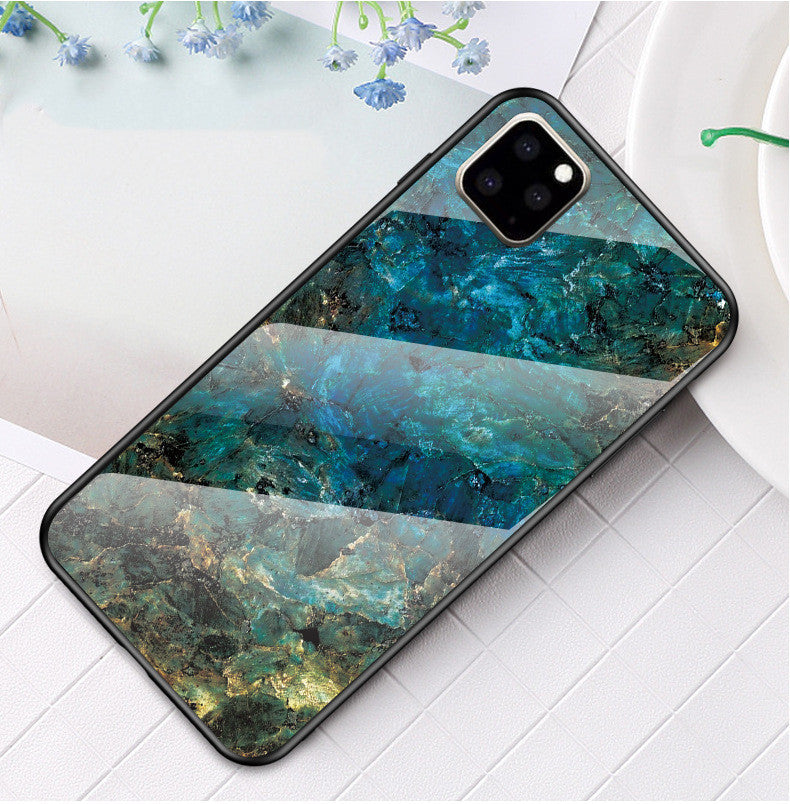 Marbled glass phone case