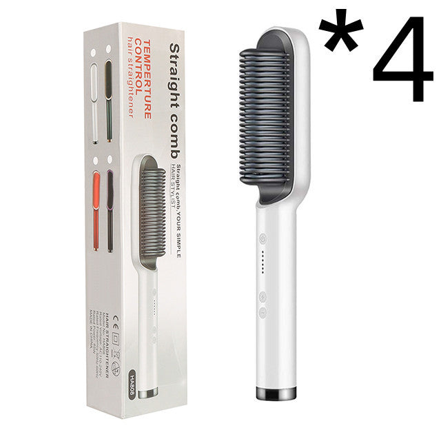 2 In 1 Hair Straightener Hot Comb Curling Brush