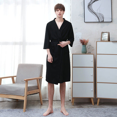 Women's Thin Couple Three Quarter Sleeve Robe