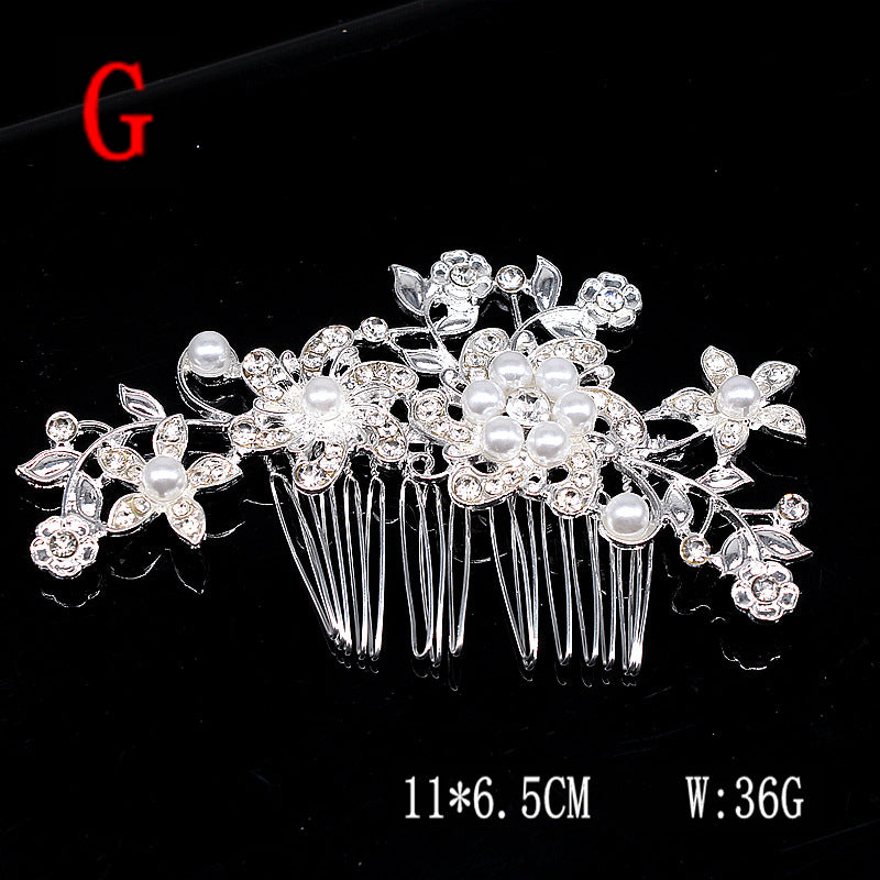 Vintage Pearl Rhinestone Crown Headband for Women - Alloy Hair Accessory Available in 7 Colors