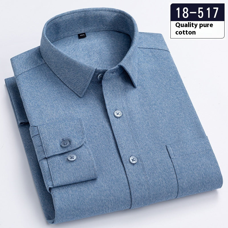 Men's Long Sleeve Solid Color Pocket Shirt