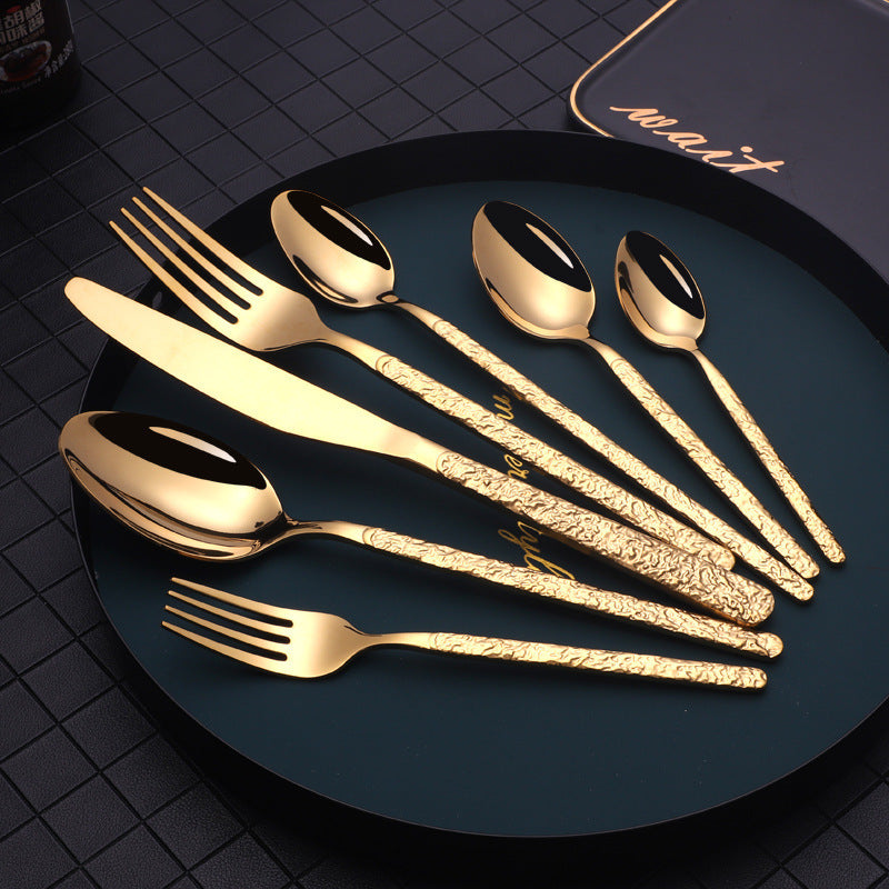 Embossed Handle Steak Cutlery Set
