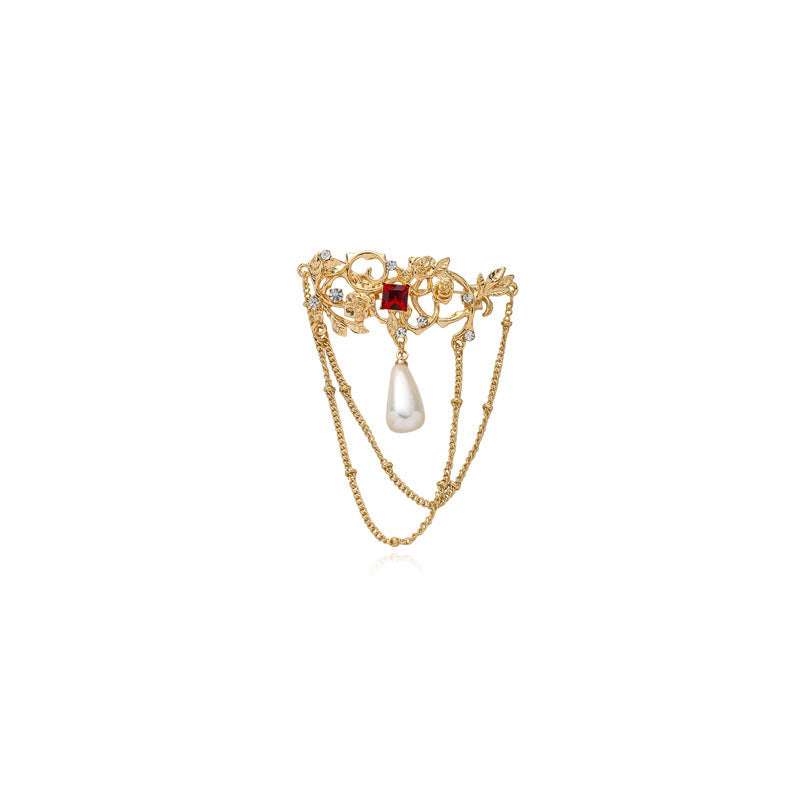 Tassel Water Drop Pearl Pin