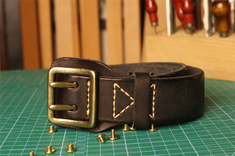 Cowhide Handmade Anti-allergy Men's Leather Belt