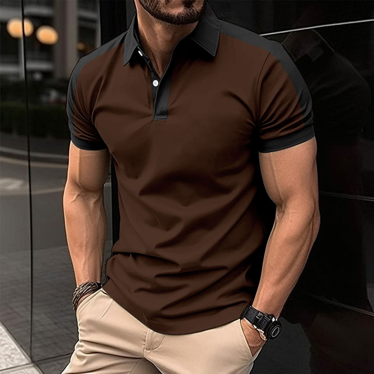 Men's Short Sleeve Casual Business Polo Shirt