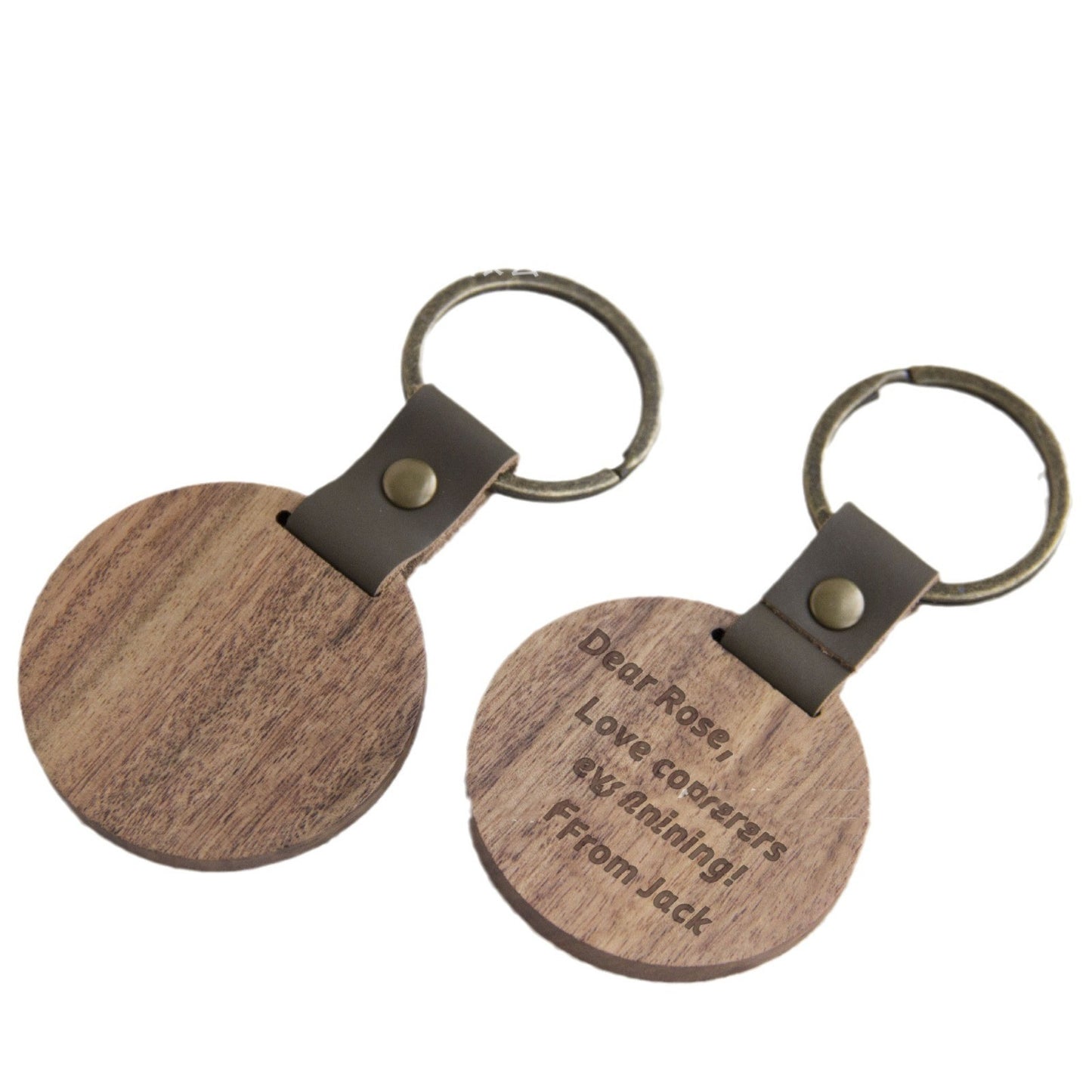 Acacia Wood Keychain with Laser Engraving
