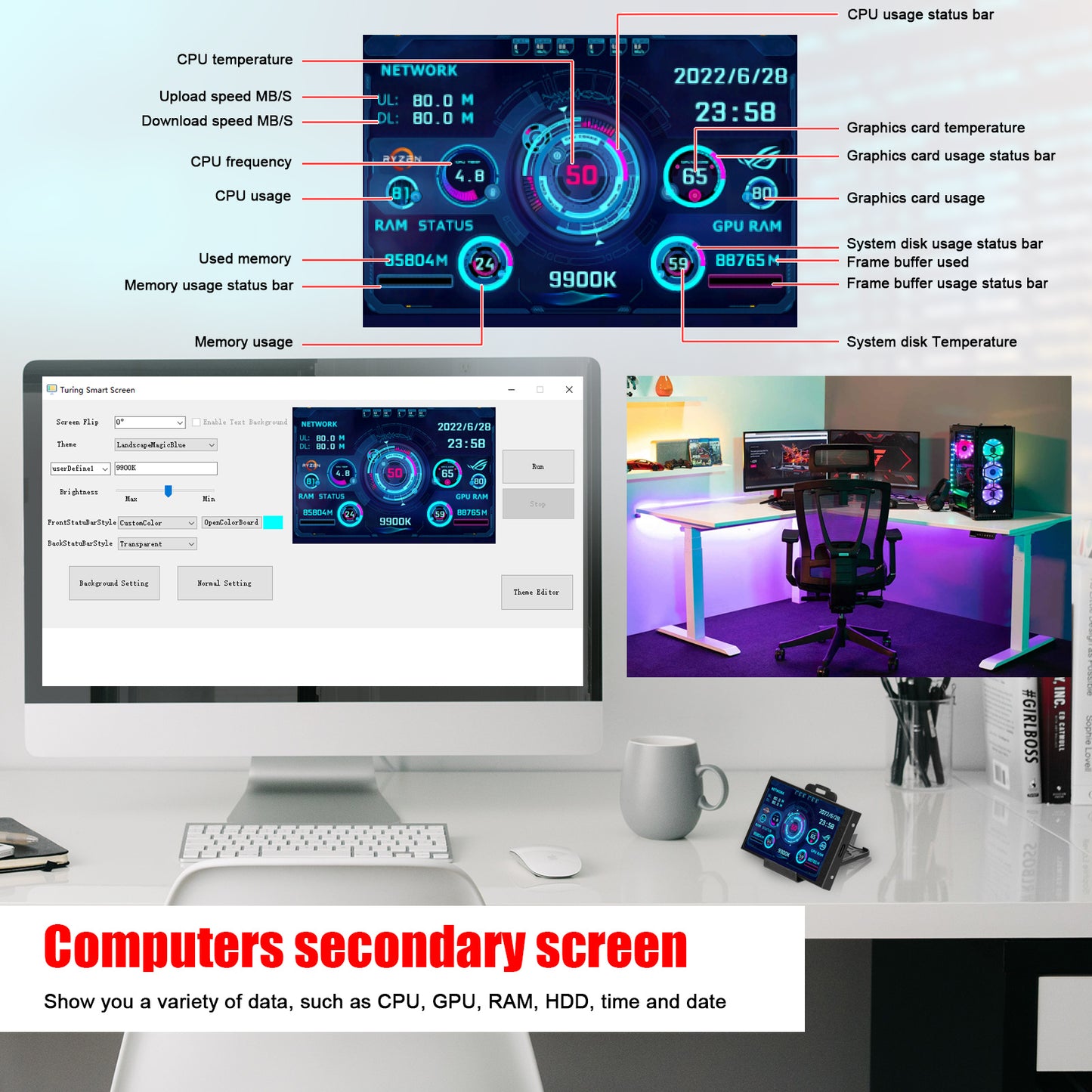 3.5-inch USB Chassis Monitor