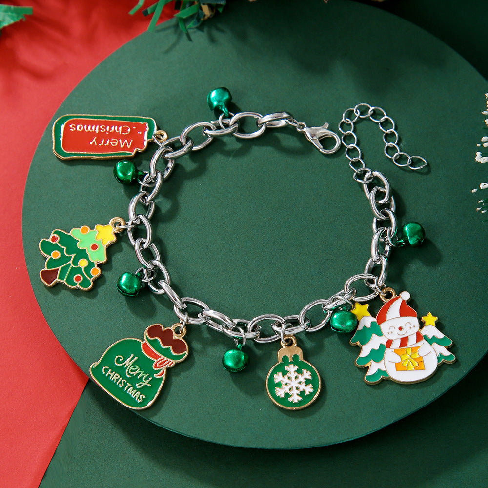 Christmas Bracelet, Santa, Snowflake, Pearl