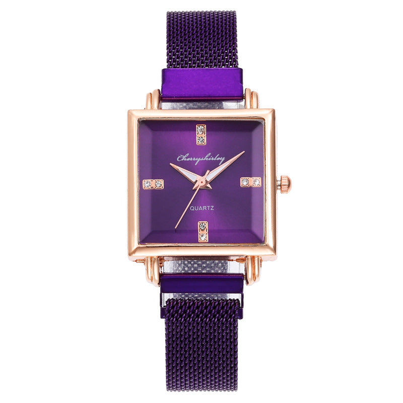 Square Magnetic Snap Diamond Women's Watch