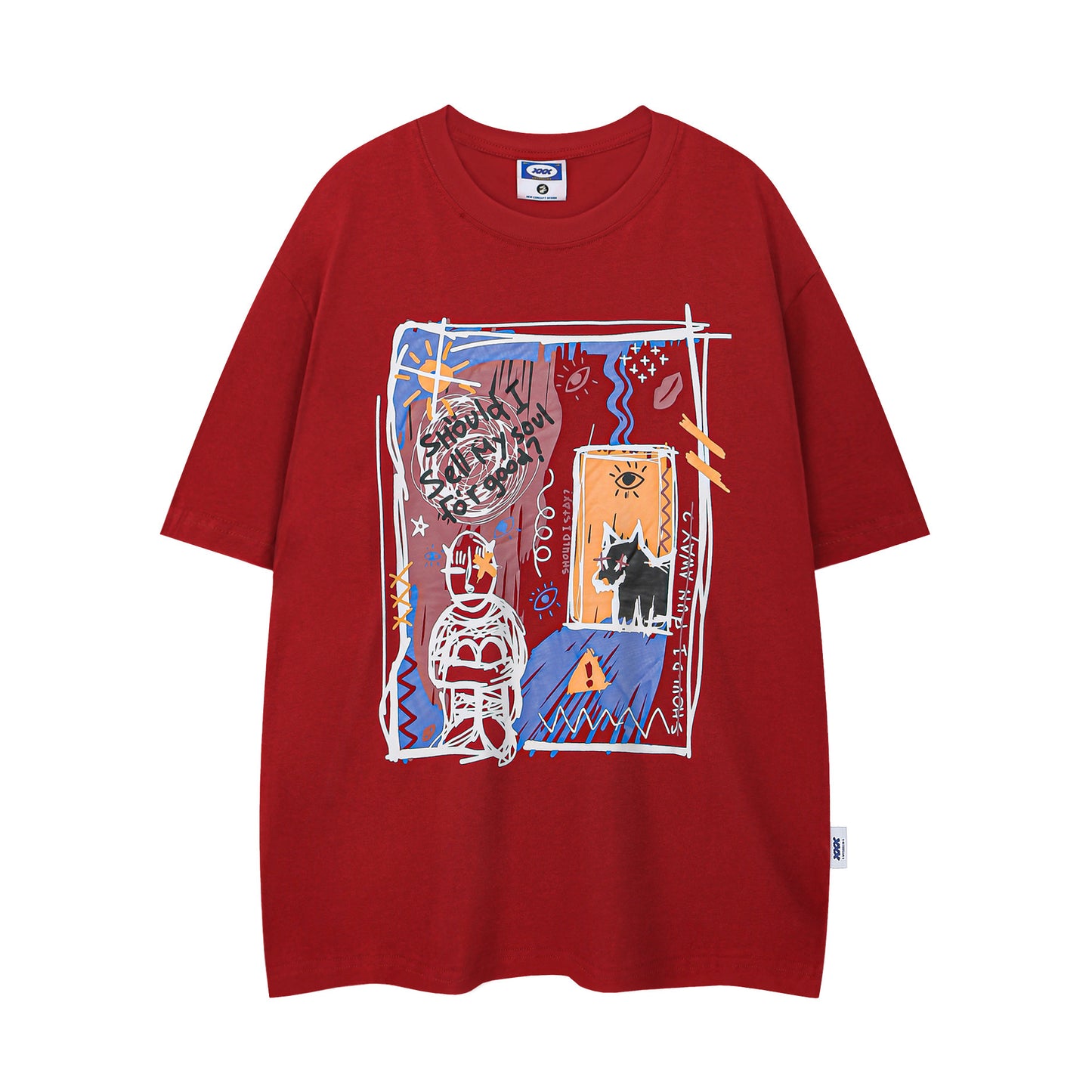 Women's American-style Retro Graffiti Couple Short-sleeved T-shirt