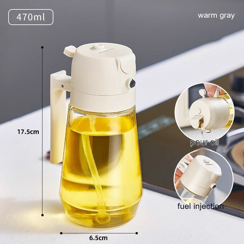 470ml Olive Oil Sprayer Dispenser 2-in-1 Glass Bottle