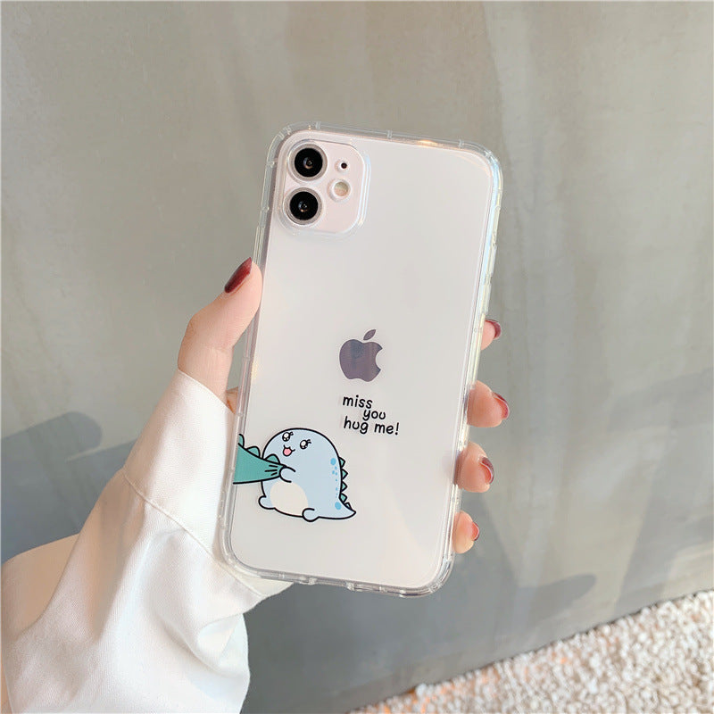 Simple Transparent Airbag Anti-Fall Phone Case for Couples