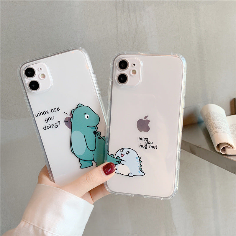 Simple Transparent Airbag Anti-Fall Phone Case for Couples