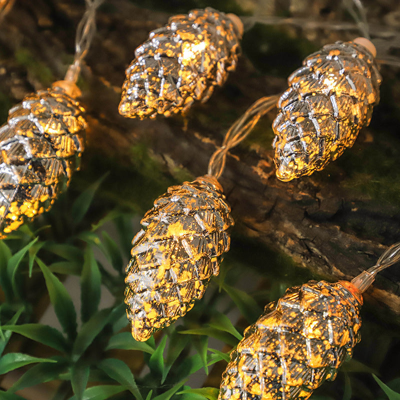 Christmas Pine Cone Simulation String Lights