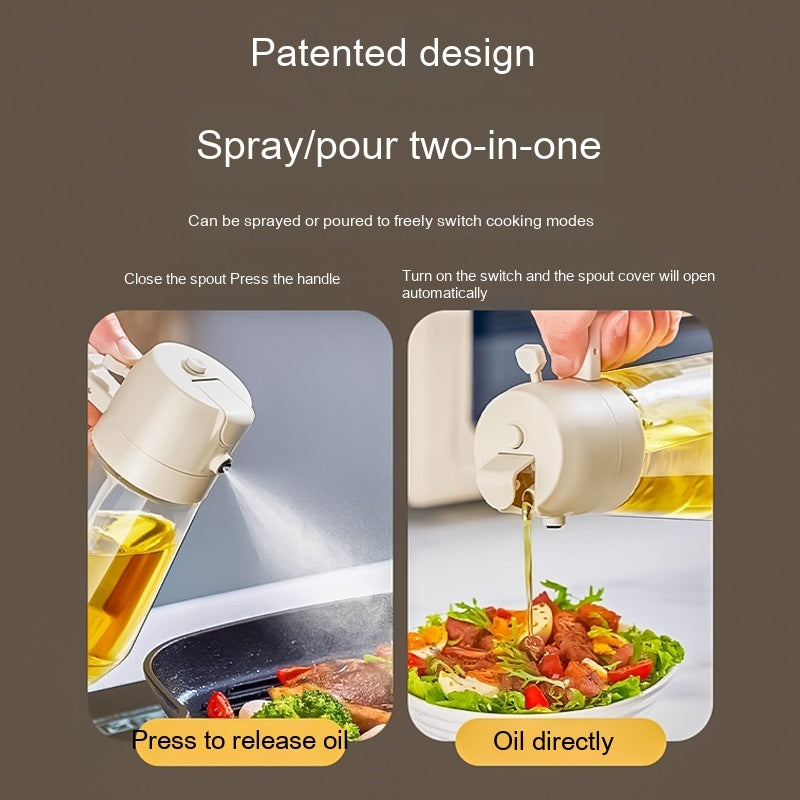 470ml Olive Oil Sprayer Dispenser 2-in-1 Glass Bottle