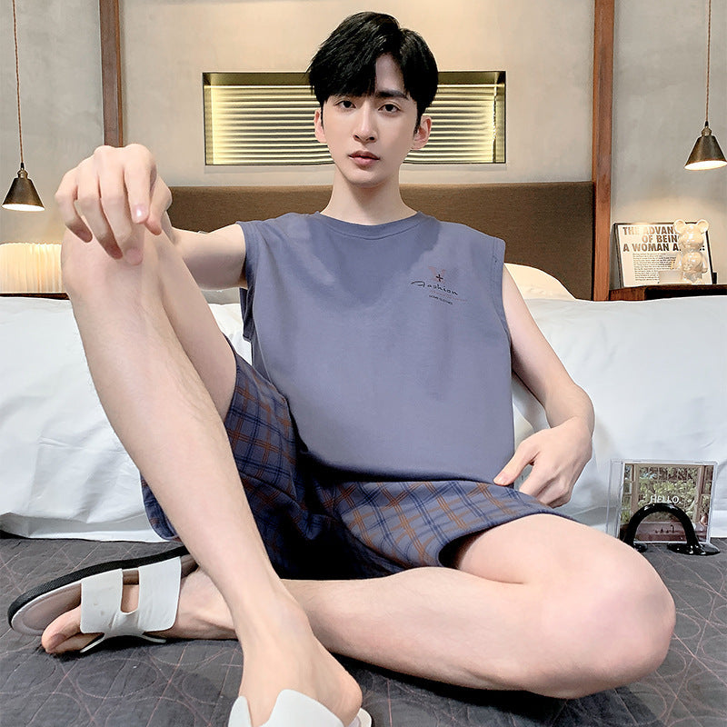 Men's Sleeveless Vest Summer Pure Cotton Pajamas