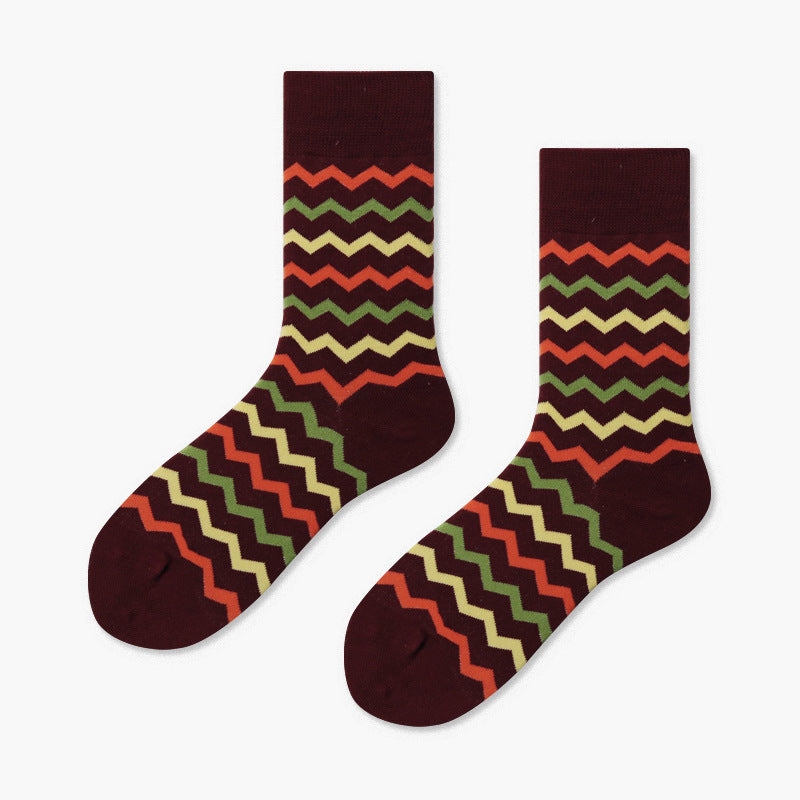 Creative Minimalist Printed Casual Mid Length Socks