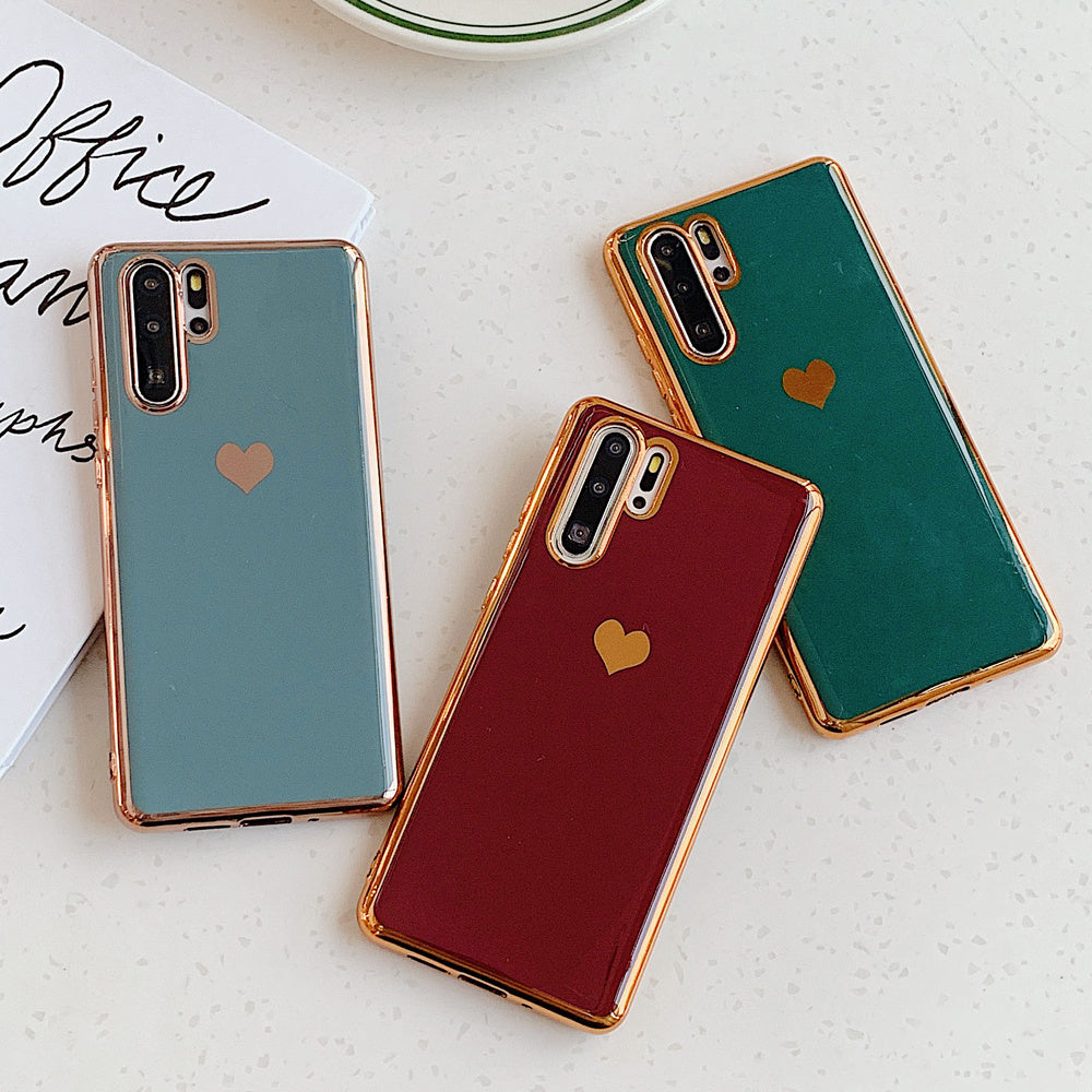 Electroplating love phone case