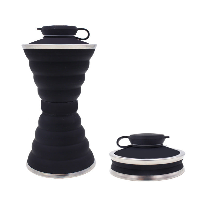 500ML Foldable Silicone Water Bottle Leakproof Portable