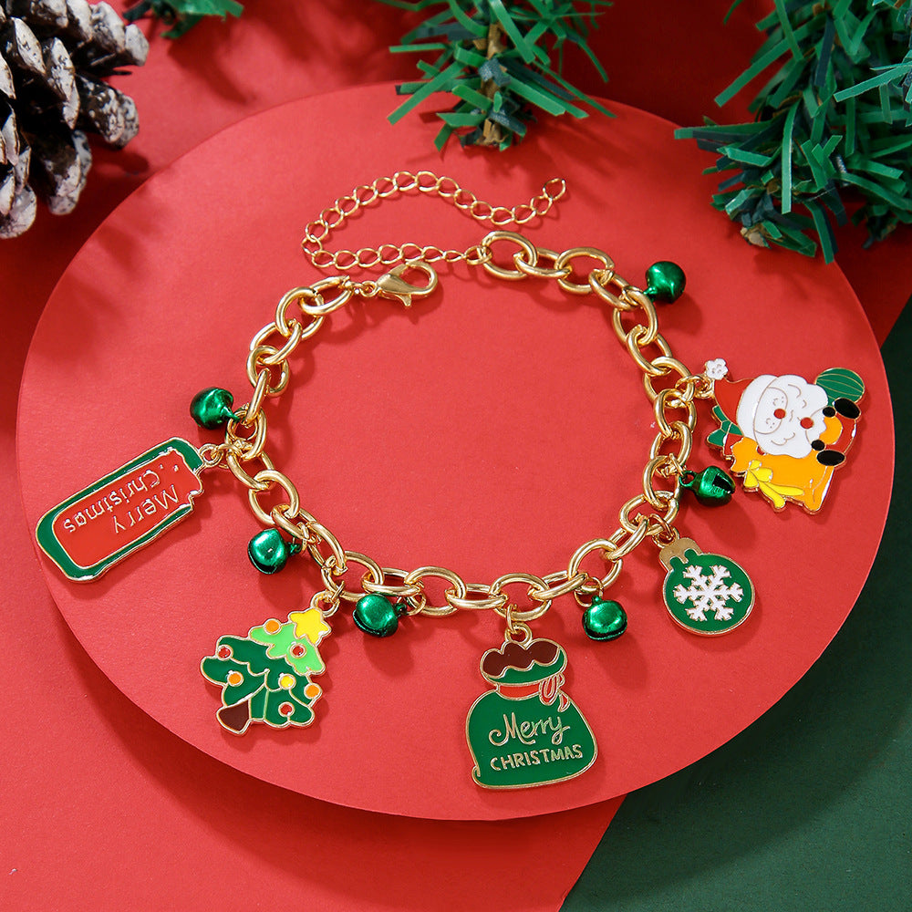 Christmas Bracelet, Santa, Snowflake, Pearl