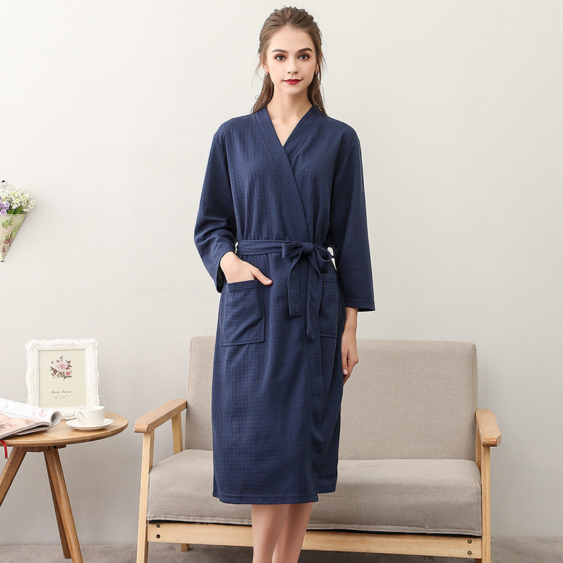 Women's Thin Couple Three Quarter Sleeve Robe