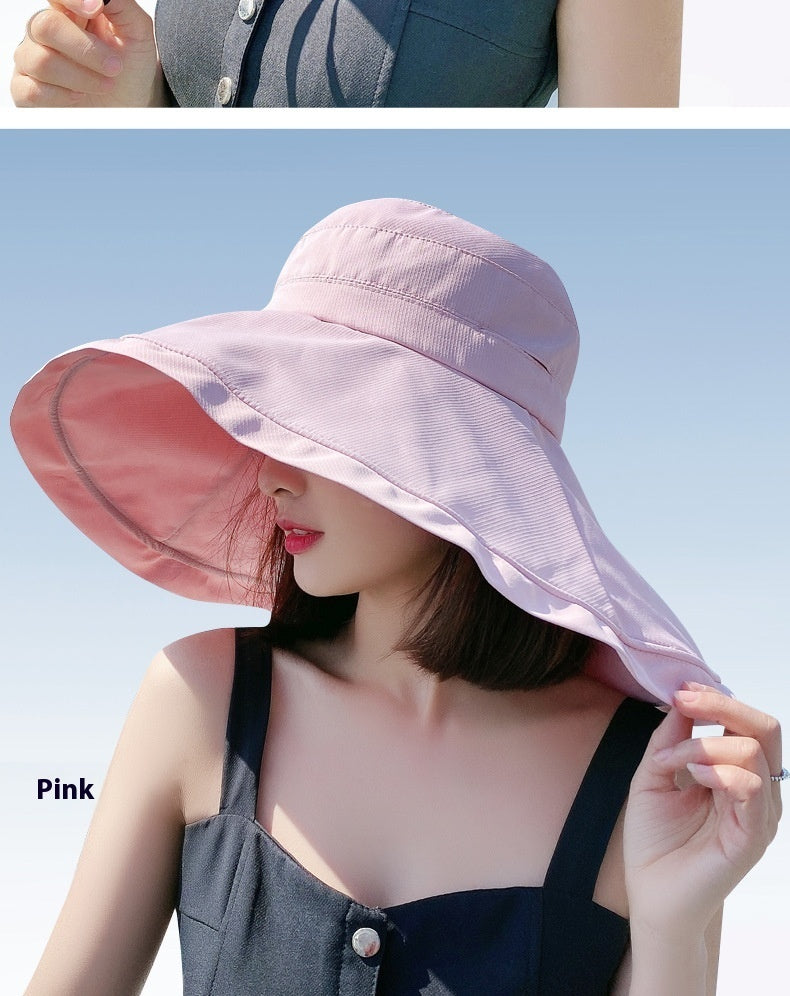 Women's Wide Brim UV Protection Sun Hat with Neck Protection