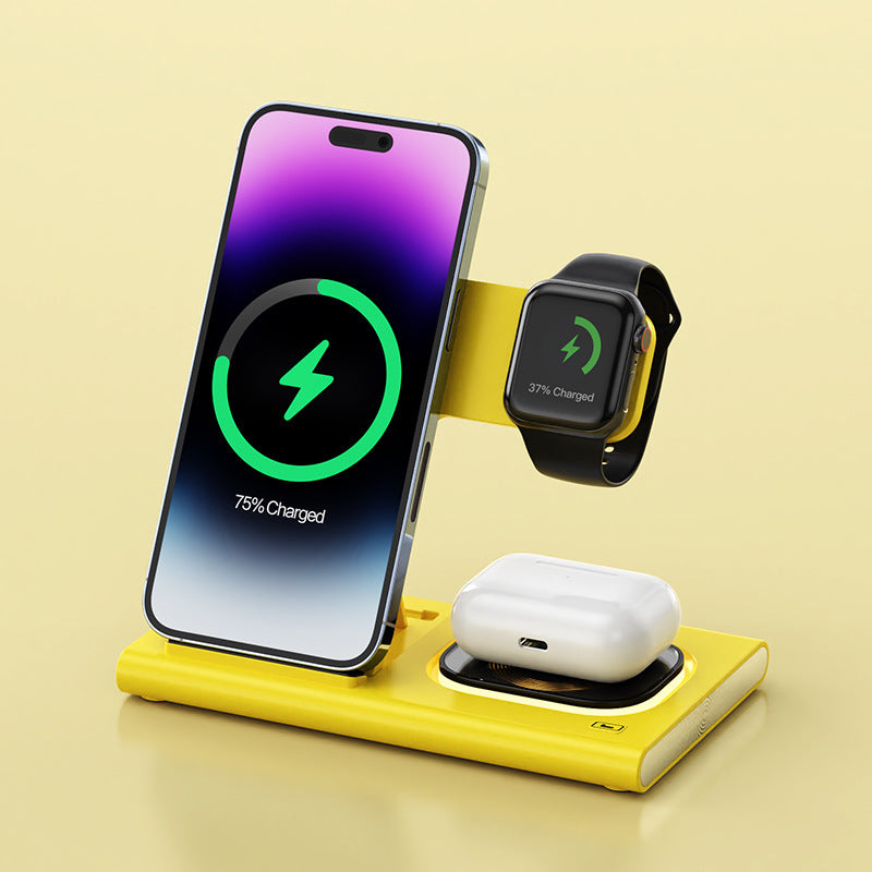 3 In 1 15W Wireless Charger Magnetic Night Light Stand