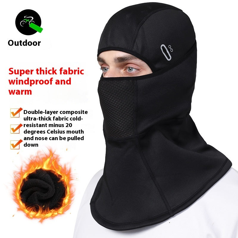 Outdoor Cycling Fleece-lined Windproof Helmet Cap
