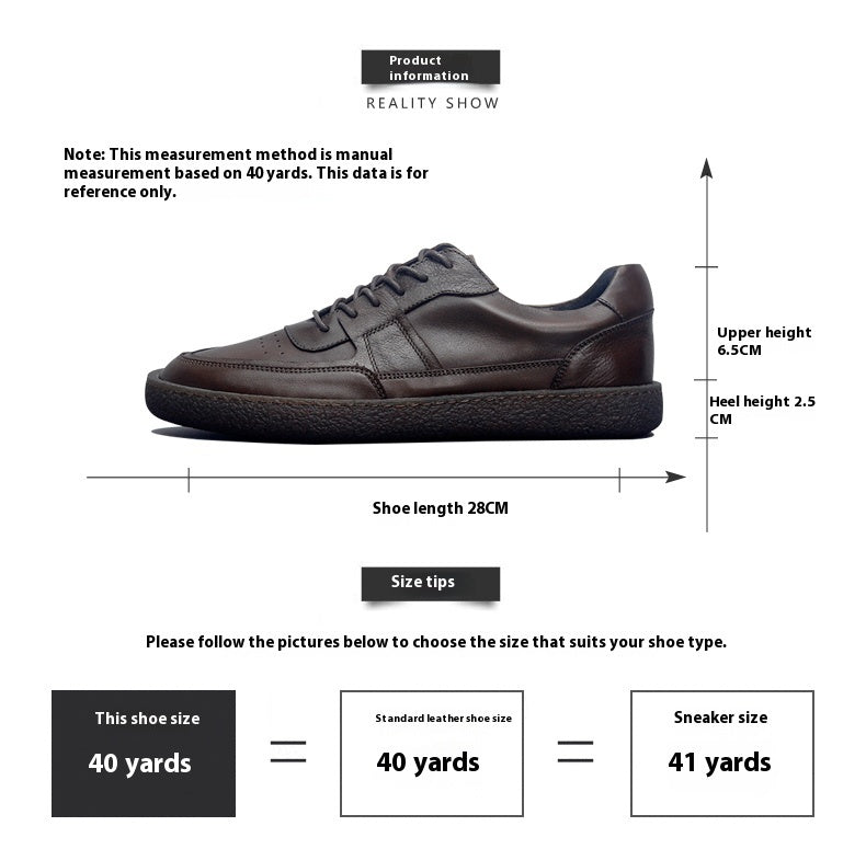 Men's Vintage Low Top Leather Sneakers