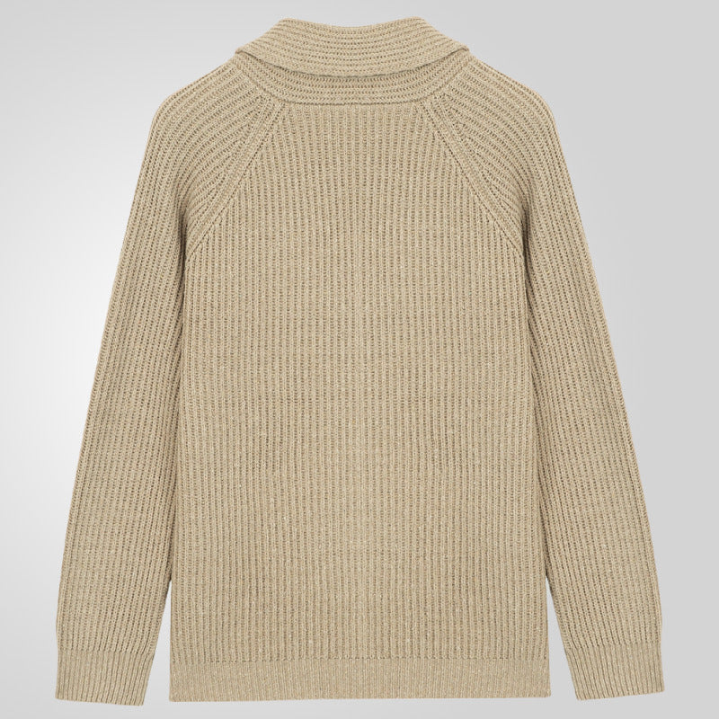 Men's Lapel Knitting Cardigan Fashion Button Sweater With Pockets Outwear