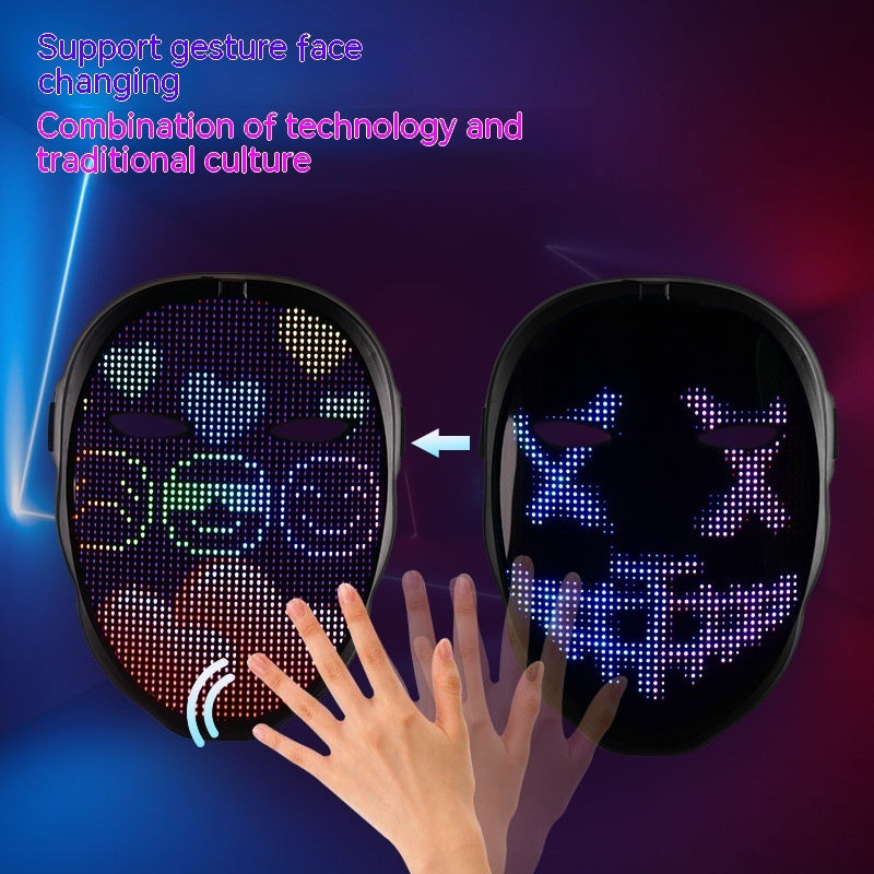 LED Halloween Face Changing Mask