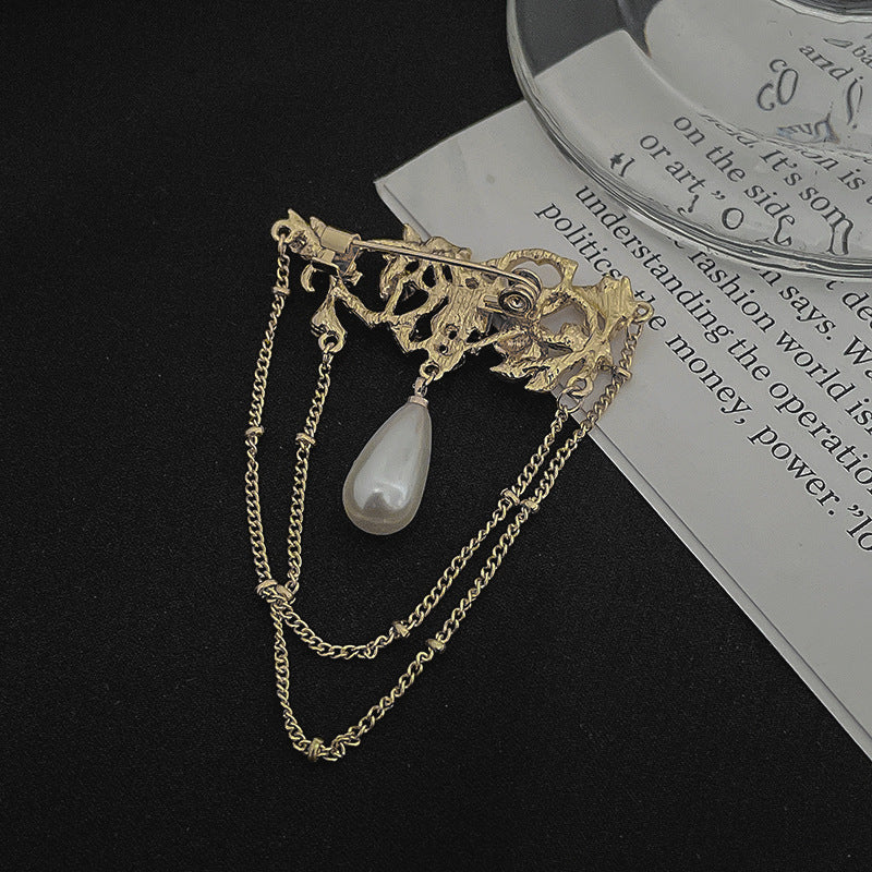 Tassel Water Drop Pearl Pin
