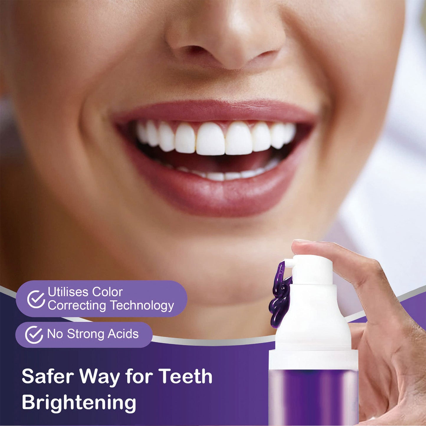 Purple Press Type Teeth Whitening Toothpaste