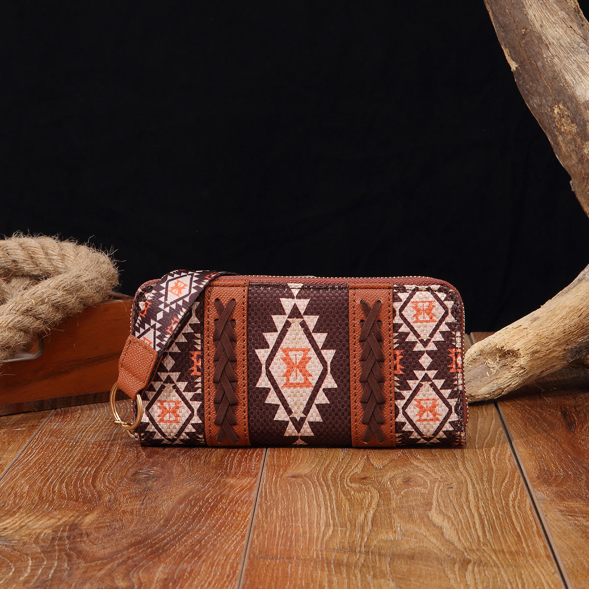 Bohemian Hand-carry Wallet Vintage Print
