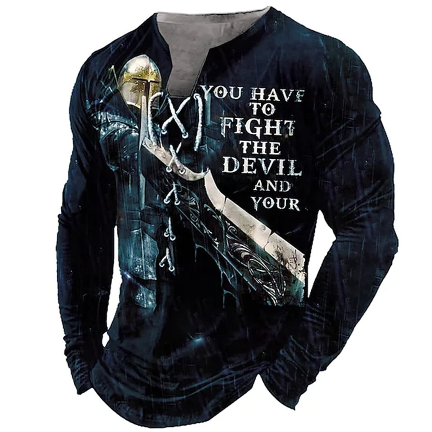 3D European American Sports Long Sleeve Shirt