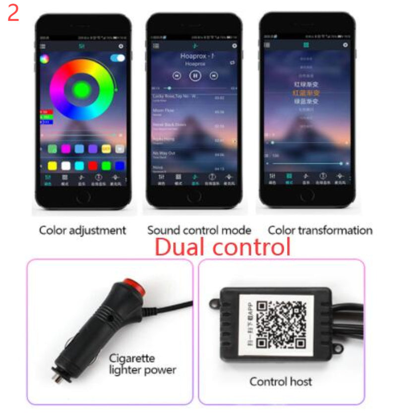Car Fiber Optic Ambient APP Rhythm Light