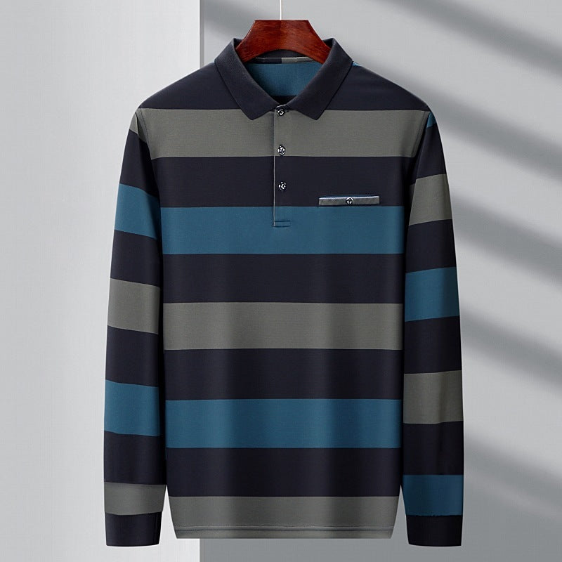 Fashion Colorblock Striped Long Sleeve T-shirt