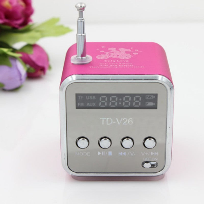 TD-V26 Portable Speaker Mini FM Radio Receiver MP3 Music Player