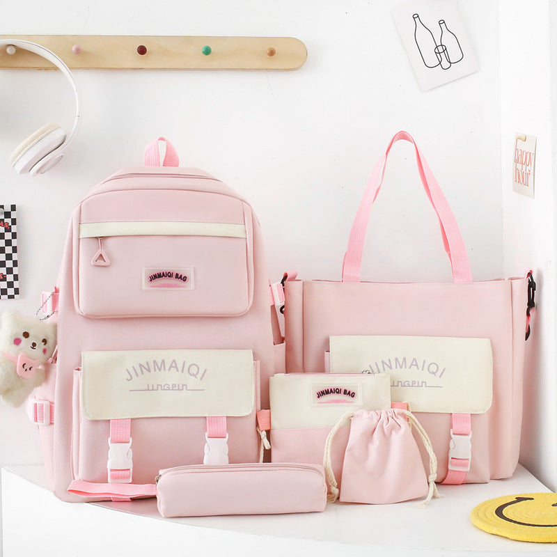Women's Five-Piece School Backpack Set