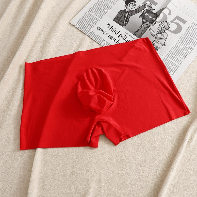 Summer Ice Silk Men's Mid Waist Boxers