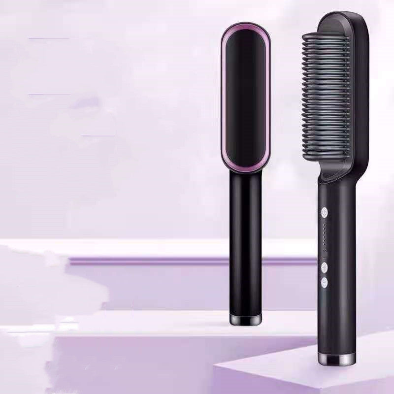 2 In 1 Hair Straightener Hot Comb Curling Brush